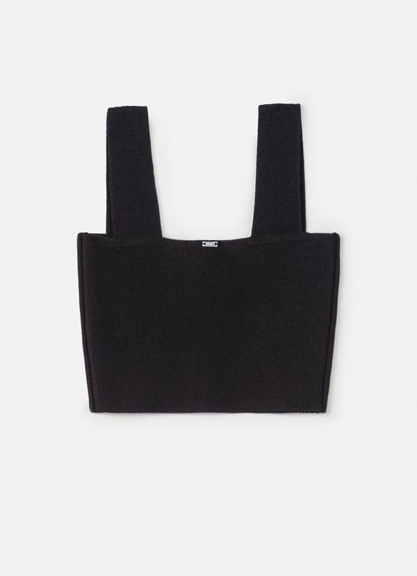 Top Preto de Tricot Preto