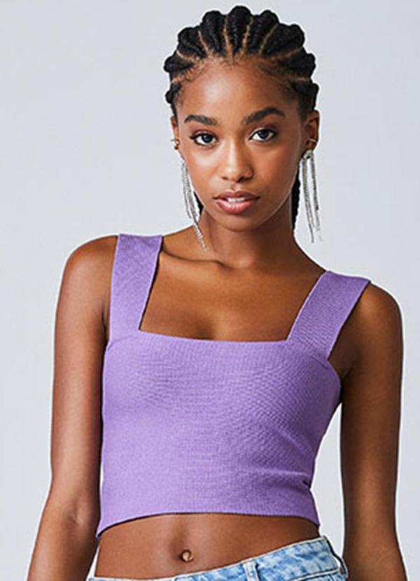 Vista 2 Top Roxo de Tricot Roxo Authoria Authoria