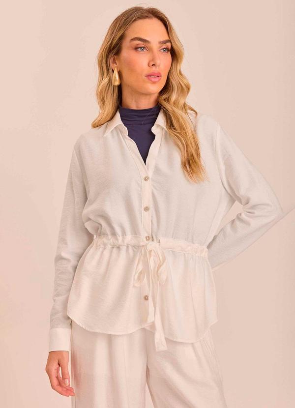 Camisa Soft Garden em Viscoflow Branco