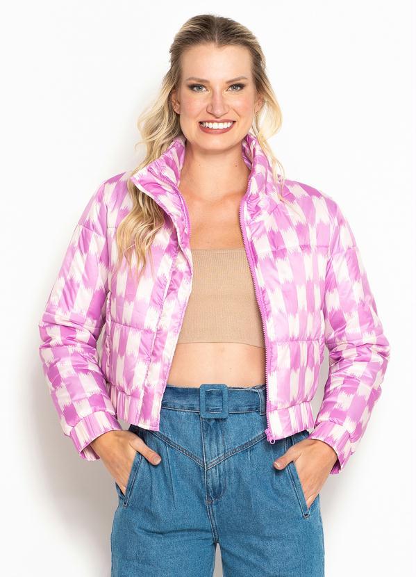 Vista 2 Casaco de Tactel Estampa Cerda Rosa Maria Filó Maria Filó