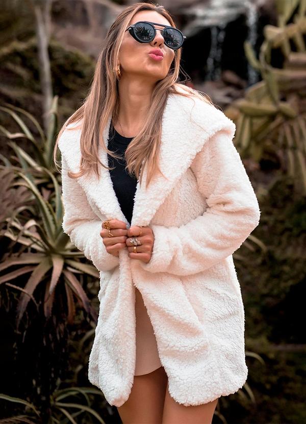 Casaco Feminino Pelo Teddy Off White
