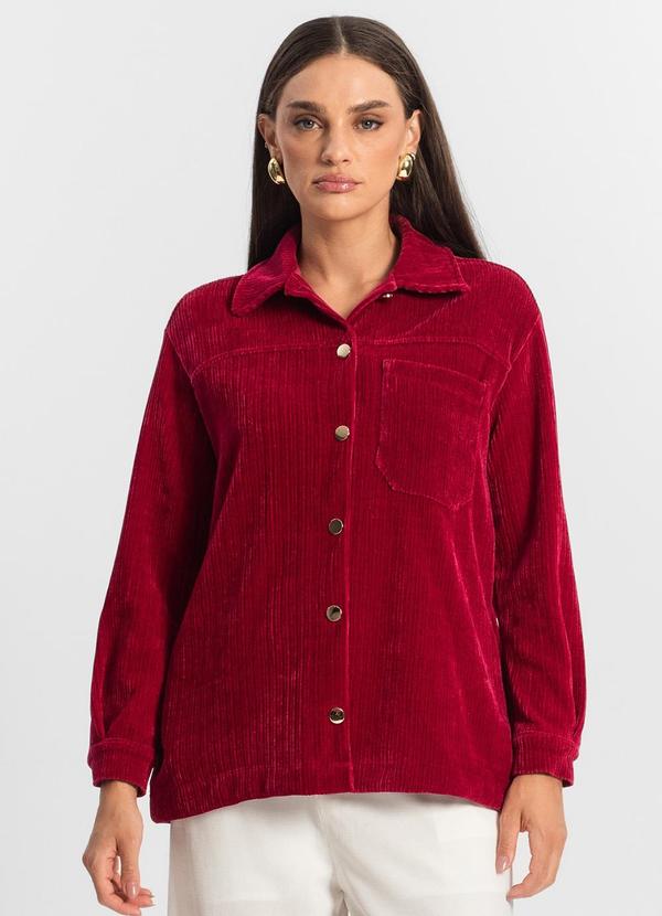 Casaco Feminino Veludo Cotelê Vermelho