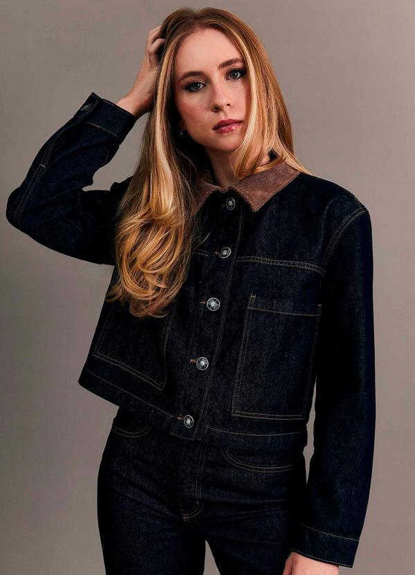 Jaqueta Allure em Denim e Veludo Cotelê Azul
