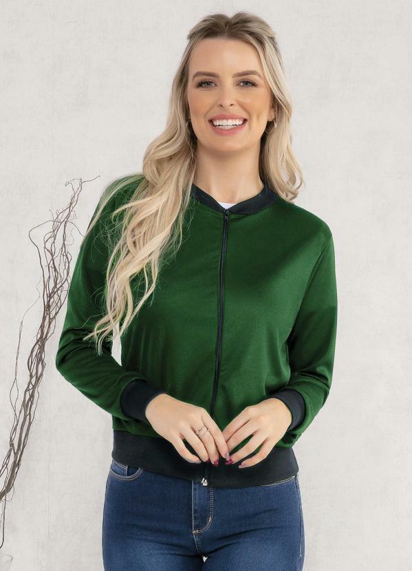 Jaqueta Bomber Verde e Preta