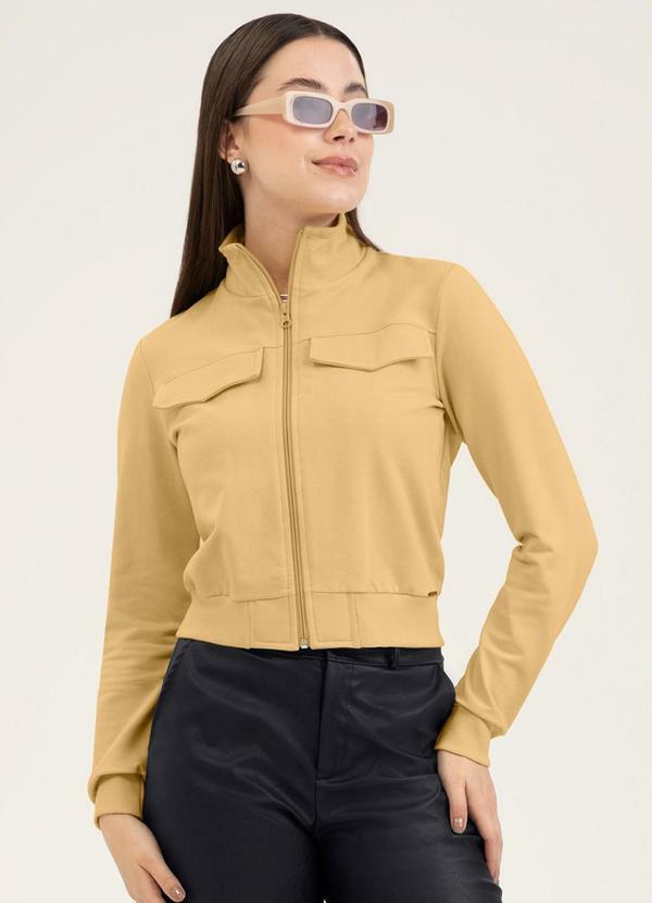 Jaqueta em Molecotton Amarelo Claro