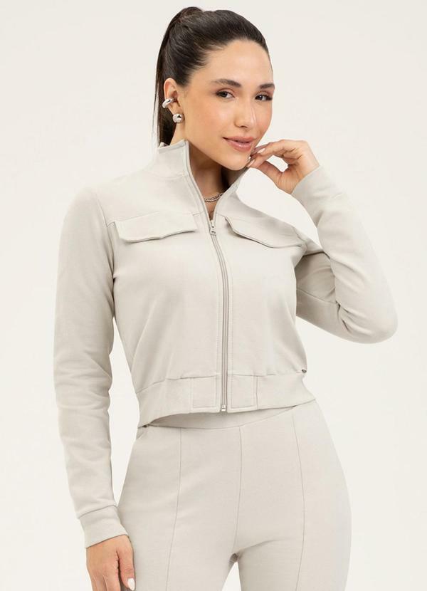 Jaqueta em Molecotton Cinza Claro