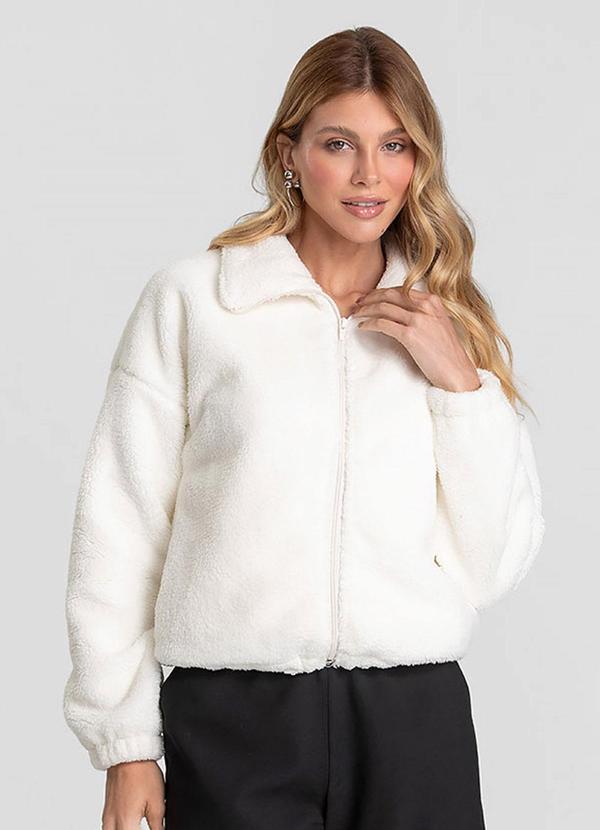 Jaqueta Feminina Bomber Carneirinho Bege