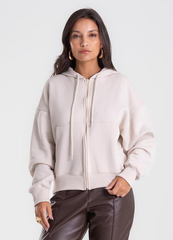 Jaqueta Feminina com Capuz Bege