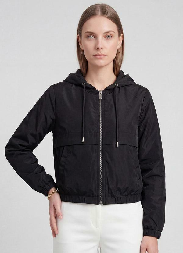 Jaqueta Feminina com Capuz Sea Surf Preto