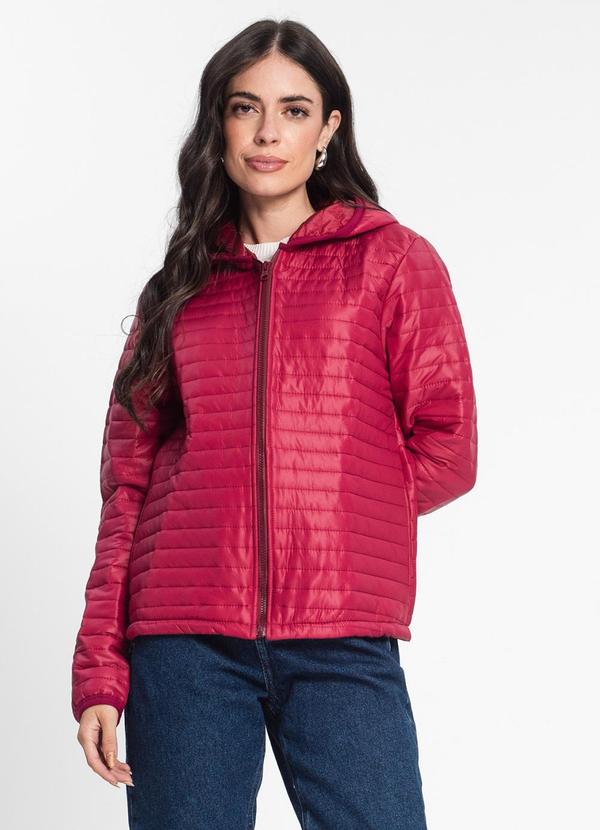 Jaqueta Feminina com Capuz Vermelho