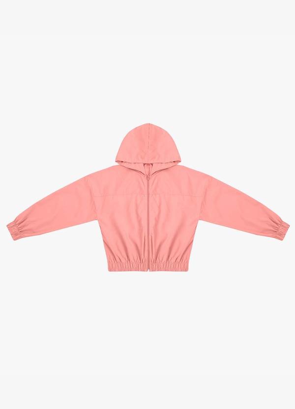 Jaqueta Feminina Corta Vento com Capuz Rosa