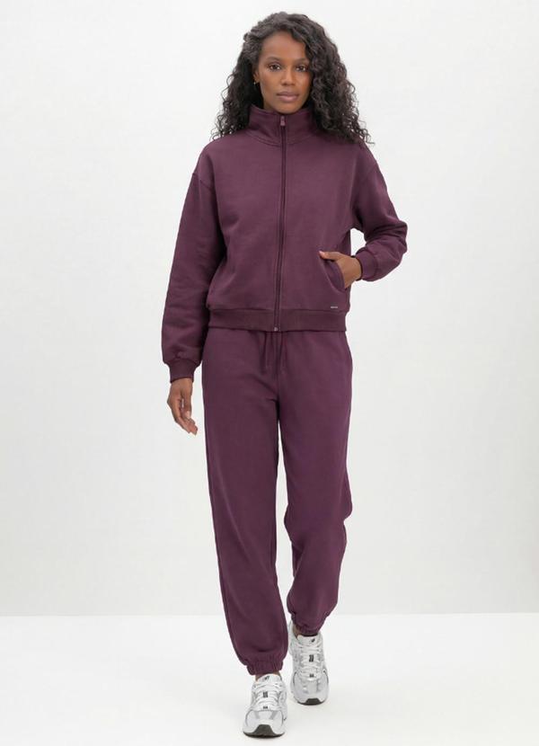 Jaqueta Feminina Moletom Collab e Brandili Bordô