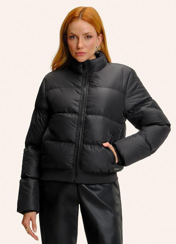 Jaqueta Feminina Puffer Microfibra Preto