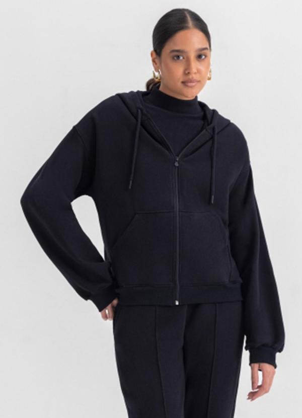 Jaqueta Moletom Feminino Preto