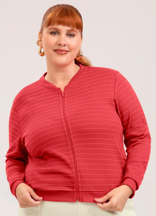 Jaqueta Plus Size em Cotton Vermelho