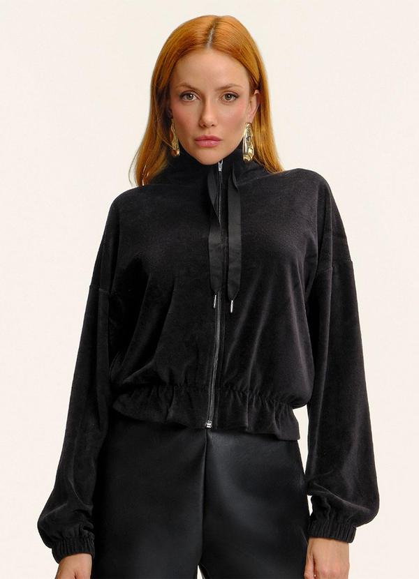 Jaqueta Plush Feminina Preto