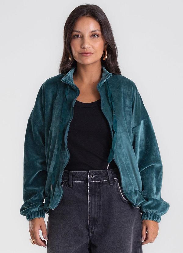 Jaqueta Plush Feminina Verde
