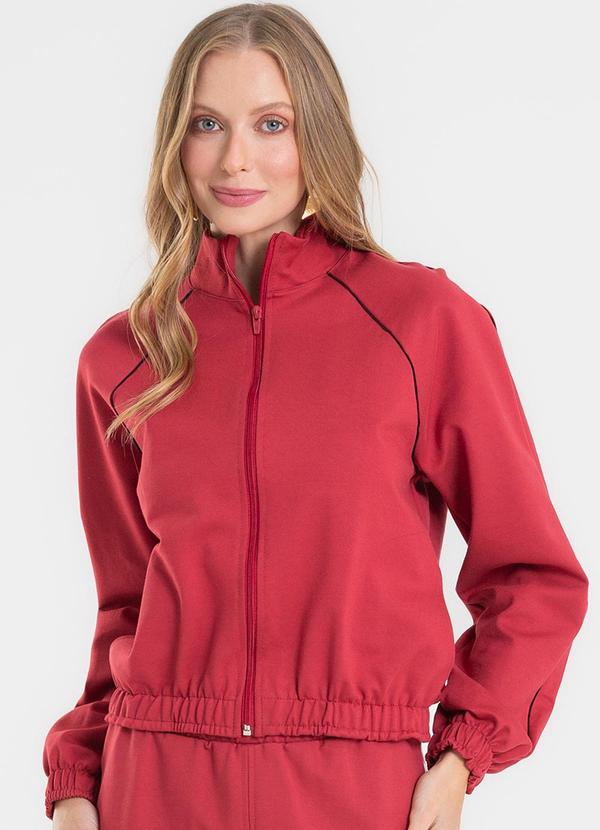 Jaqueta Ponto Roma Manga Raglan Vermelho