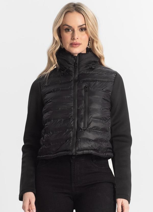 Vista 2 Jaqueta Puffer com Bolsos Sea Surf Preto Rovitex Rovitex