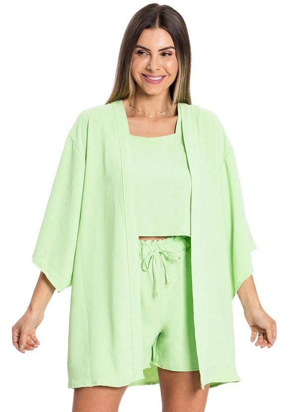Vista 2 Kimono Air Flow Poá Verde Rovitex Rovitex