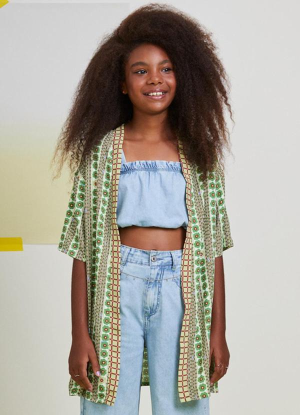 Kimono Étnico Verde