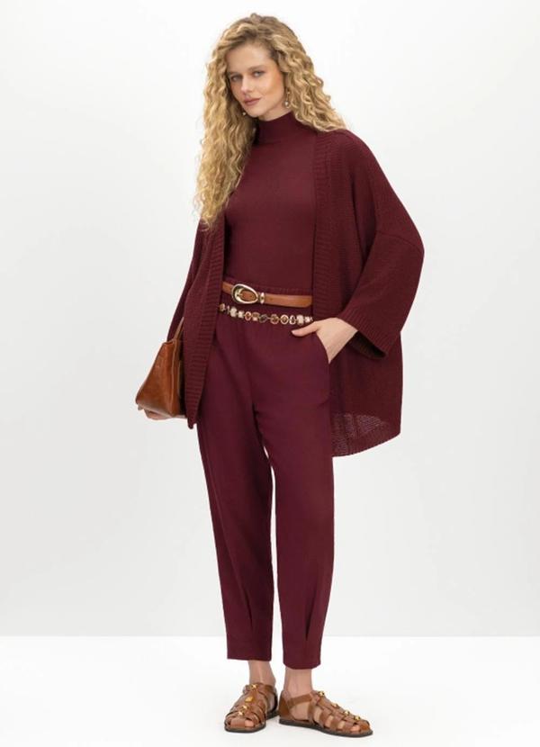 Kimono Feminino em Tricot Bordo
