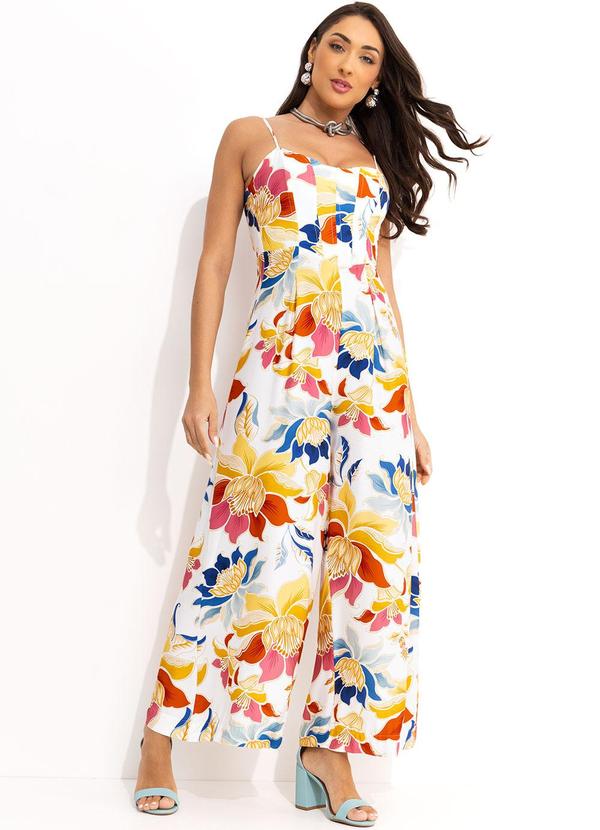 Macacão Floral Majestoso Off White