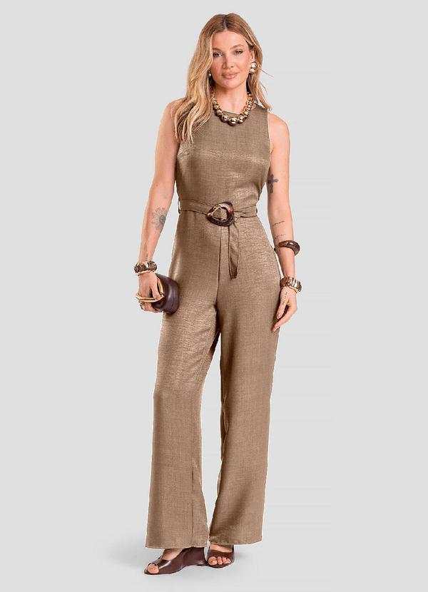 Macacão Longo Feminino Marrom