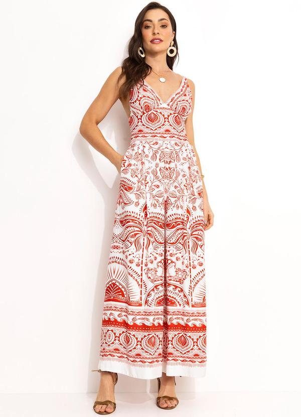 Macacão Pantalona em Viscose Vermelho