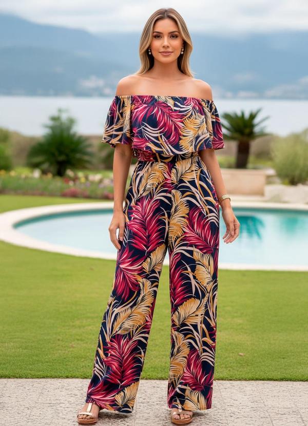 Macacão Tropical Color em Malha de Viscose