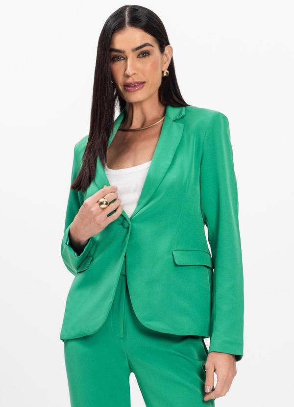 Vista 2 Blazer em Alfaiataria Forrado Aishty Verde Rovitex Rovitex