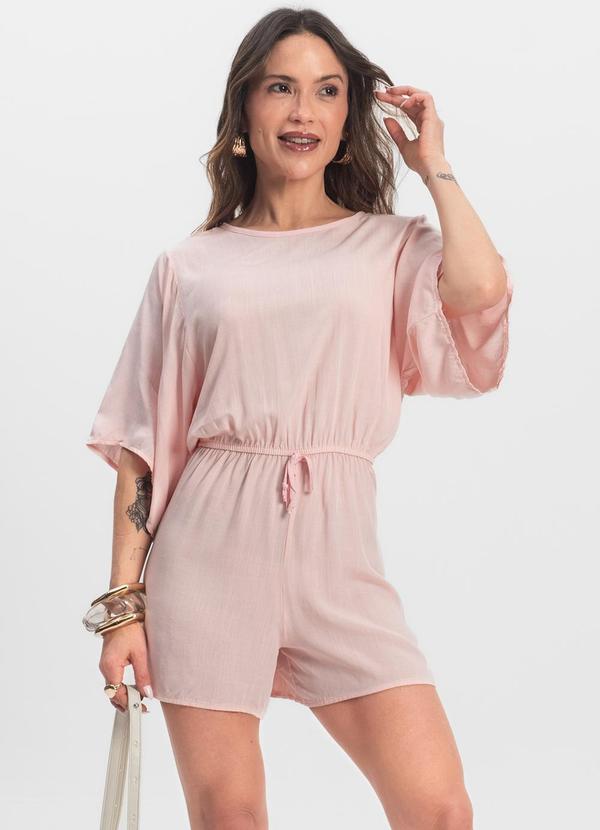 Macaquinho Feminino Viscose Rosa