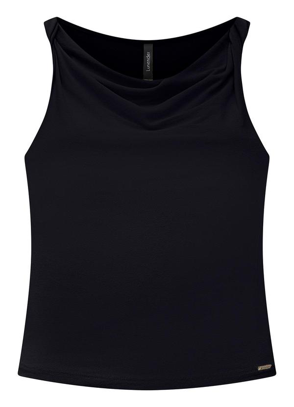 Vista 2 Blusa Decote Degagê e Torção nos Ombros Preto Lunender Lunender