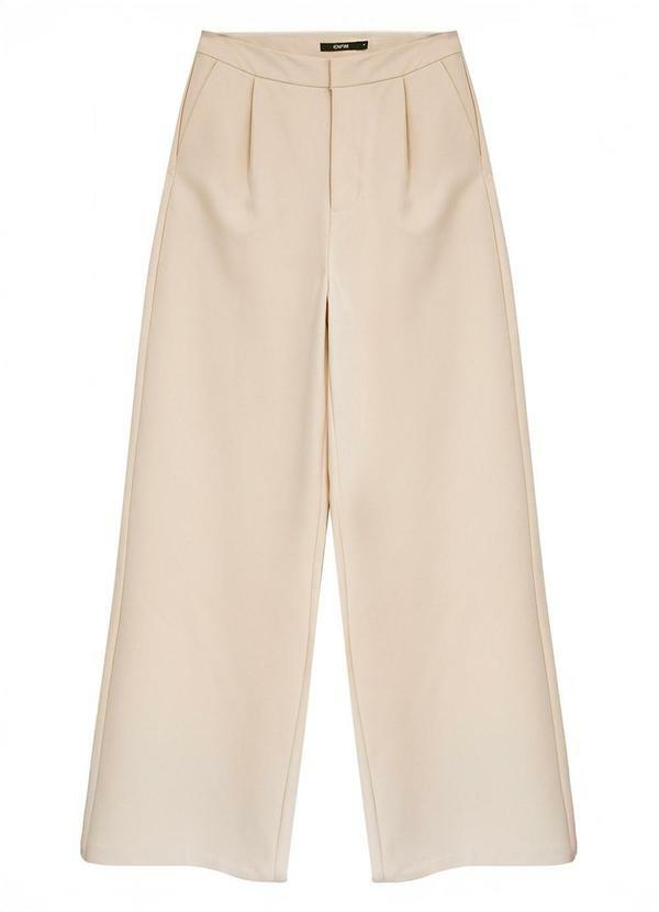 Calça Alfaiataria Wide Leg Areia