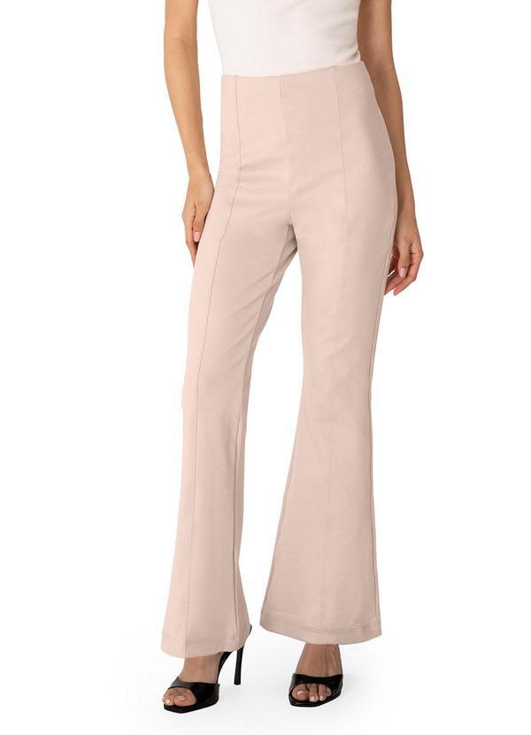 Calça Bootcut em Malha Areia