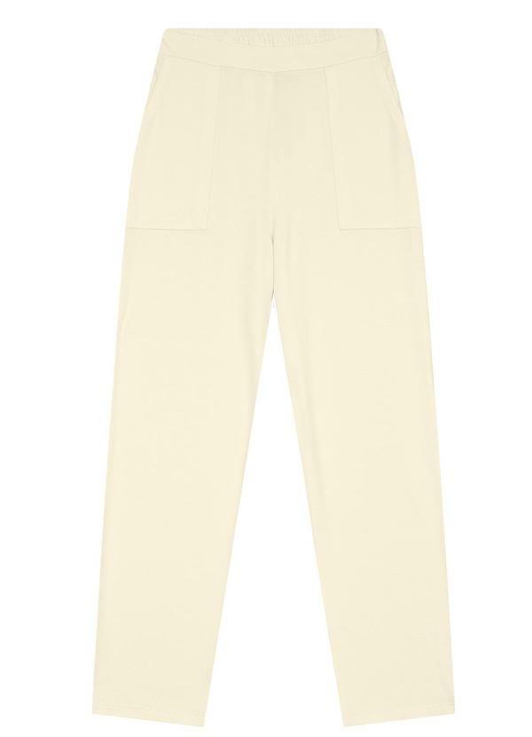 Calça Carrot em Moletinho Off White