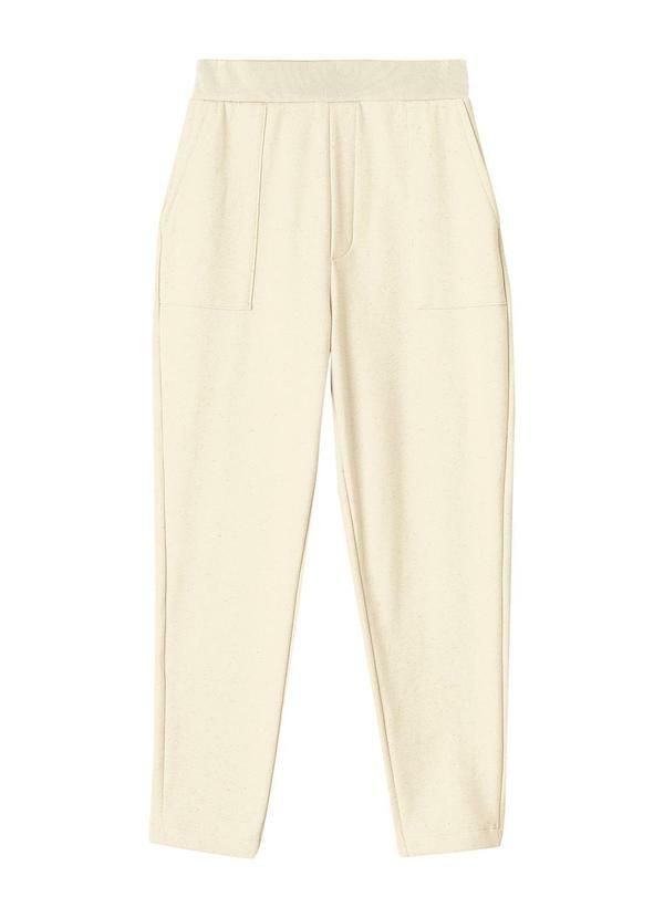 Calça Carrot em Moletom Linho Off White