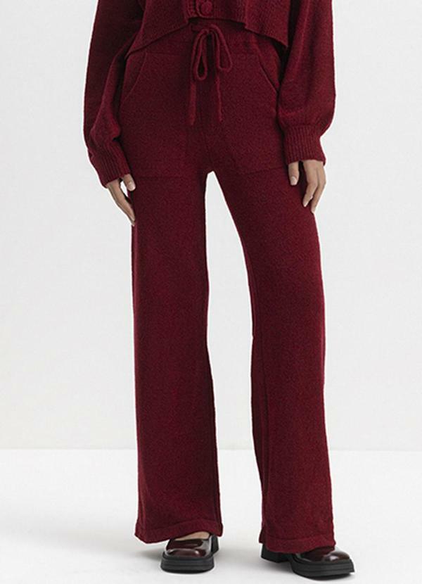 Calça Feminina em Tricot Bordô