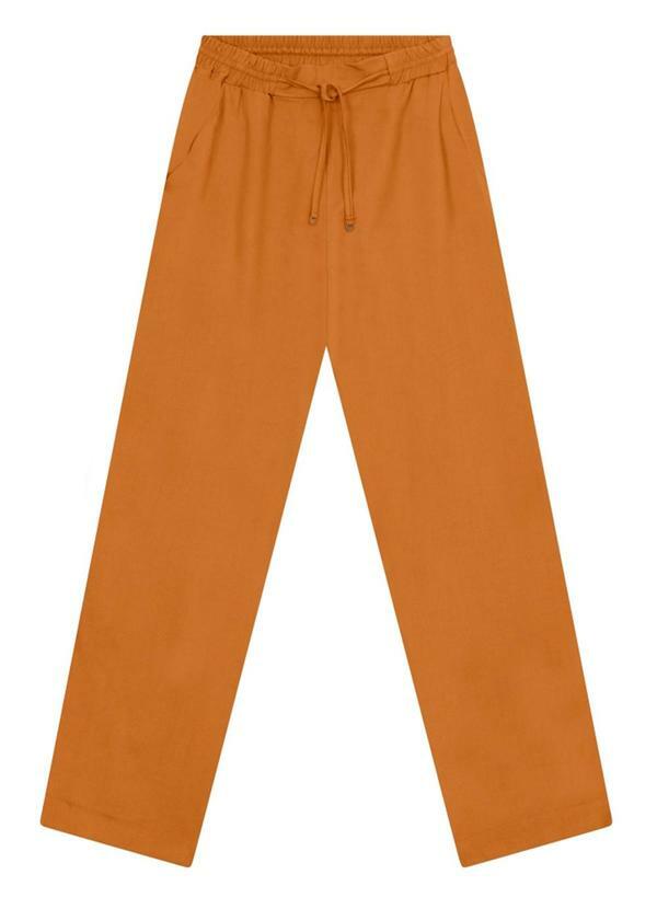 Calça Feminina em Viscose Laranja