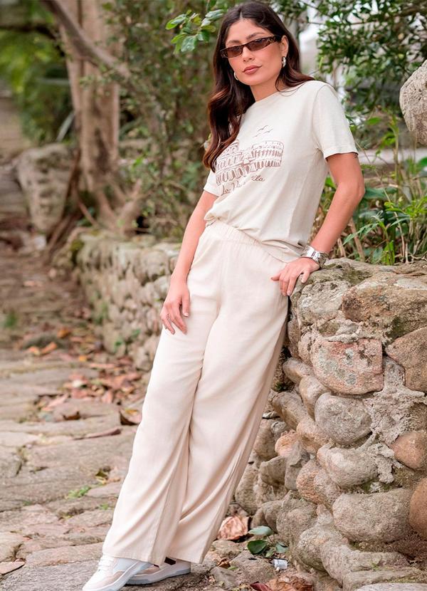 Calça Feminina Linho Bege