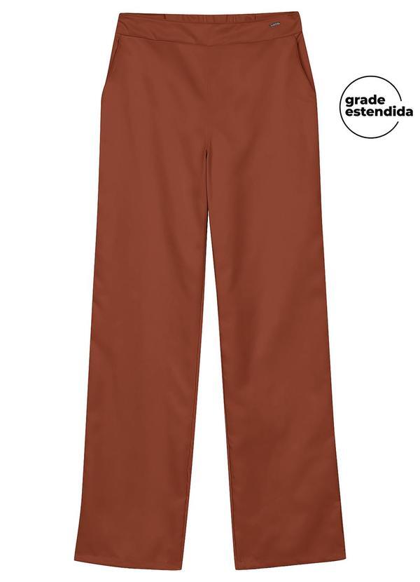 Calça Feminina Reta com Bolsos Marrom