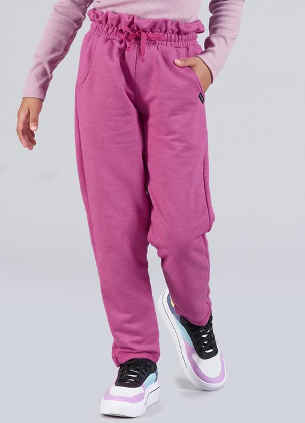 Vista 2 Calça Infantil Menina Moletinho Clochard Rosa Soft Bonni Soft Bonni