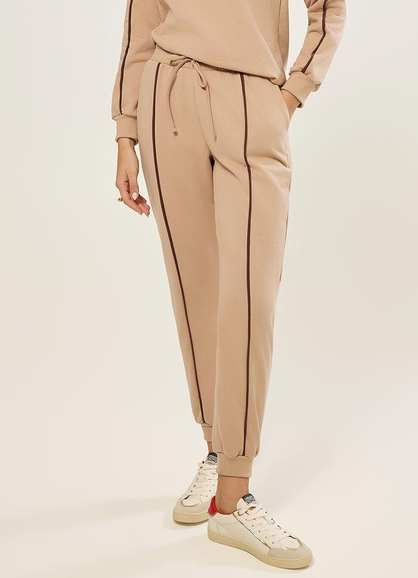 Calca Moletom Jogger Bege Safari