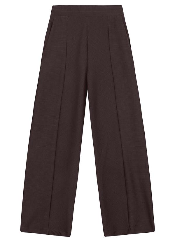 Calça Wide Leg Texturizada Café