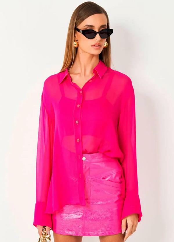Camisa em Tecido Plano Colcci Rosa