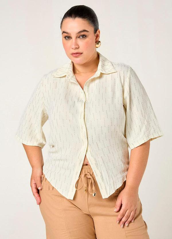 Camisa Manga 7/8 com Amarração Costas Macadamia