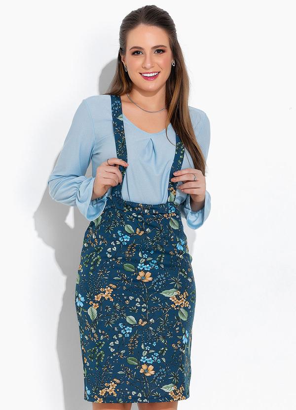 Salopete Floral MarinhoCom Fenda
