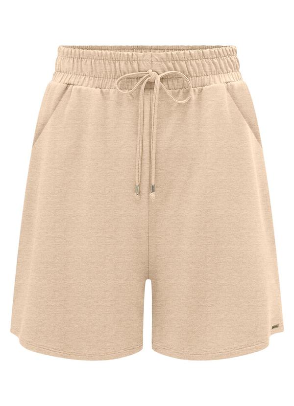 Shorts com Cós Elástico e Bolsos em Malha Mescla