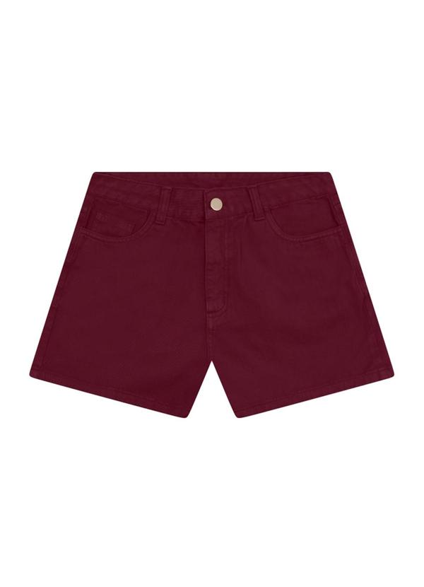 Shorts Jeans Feminino Bordo