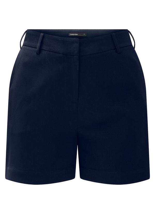 Shorts Plus Size em Tecido de Alfaiataria Azul
